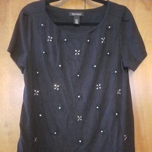 White House Black Market NWOT Layered SS Dressy Top M